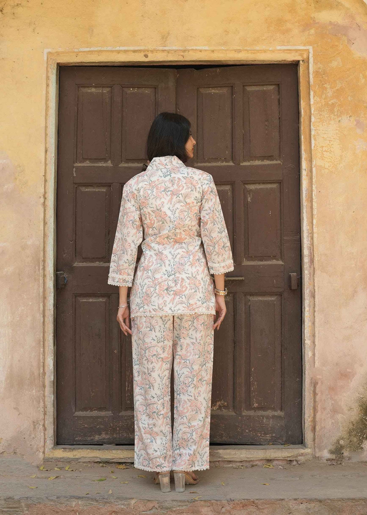 Coral Haze Hand-Block Co-ord Set