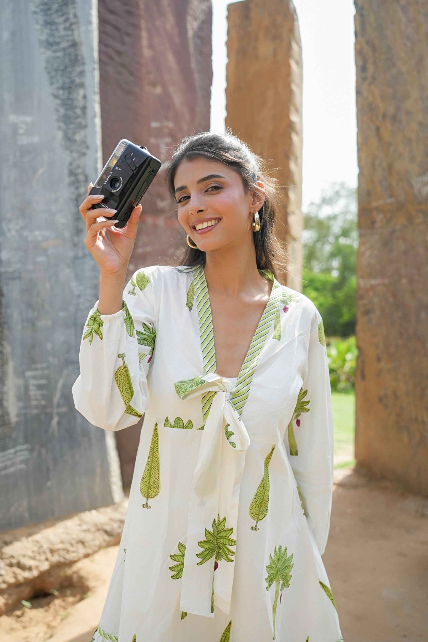 The Palm Hand-Block Dress