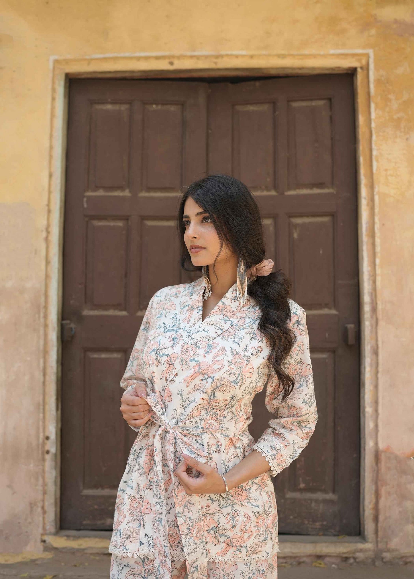 Coral Haze Hand-Block Co-ord Set