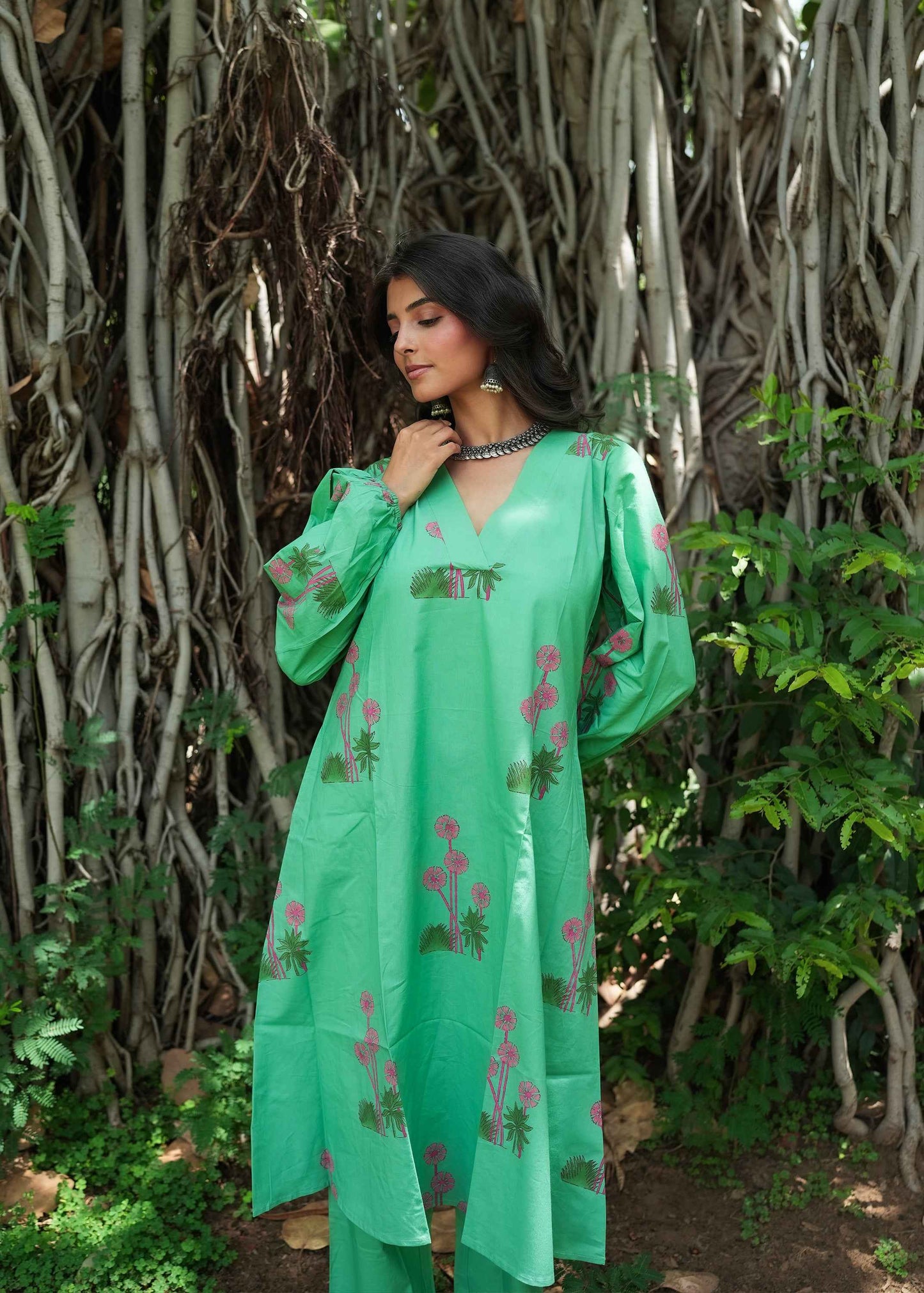 Nyra Hand-Block Kurta Set
