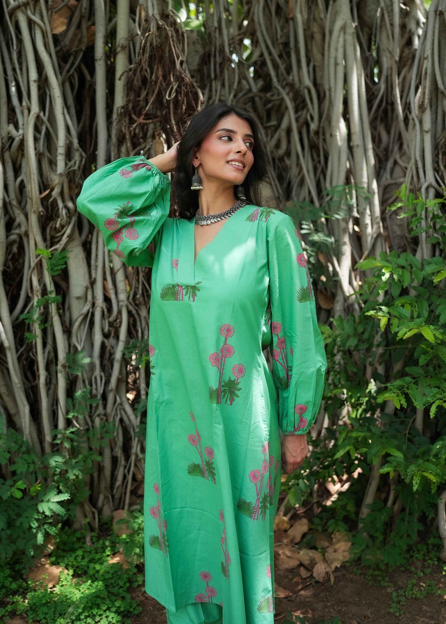 Nyra Hand-Block Kurta Set