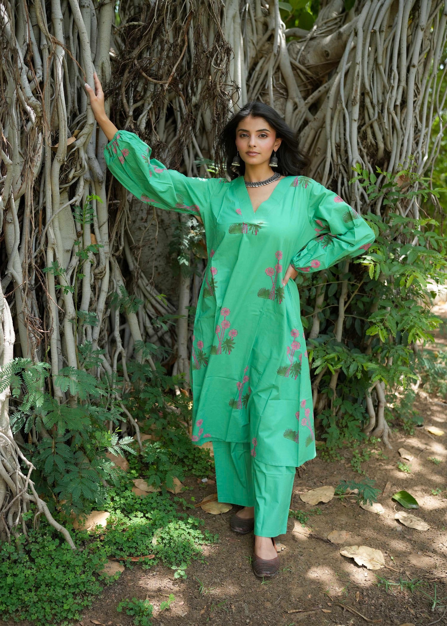 Nyra Hand-Block Kurta Set
