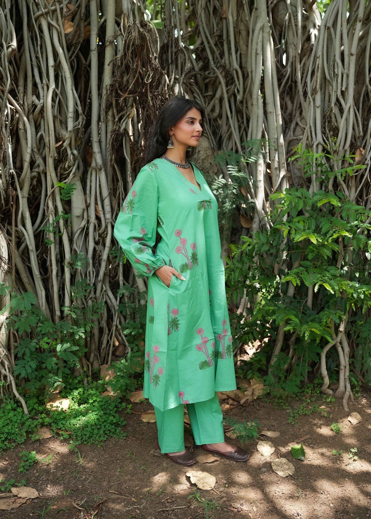 Nyra Hand-Block Kurta Set