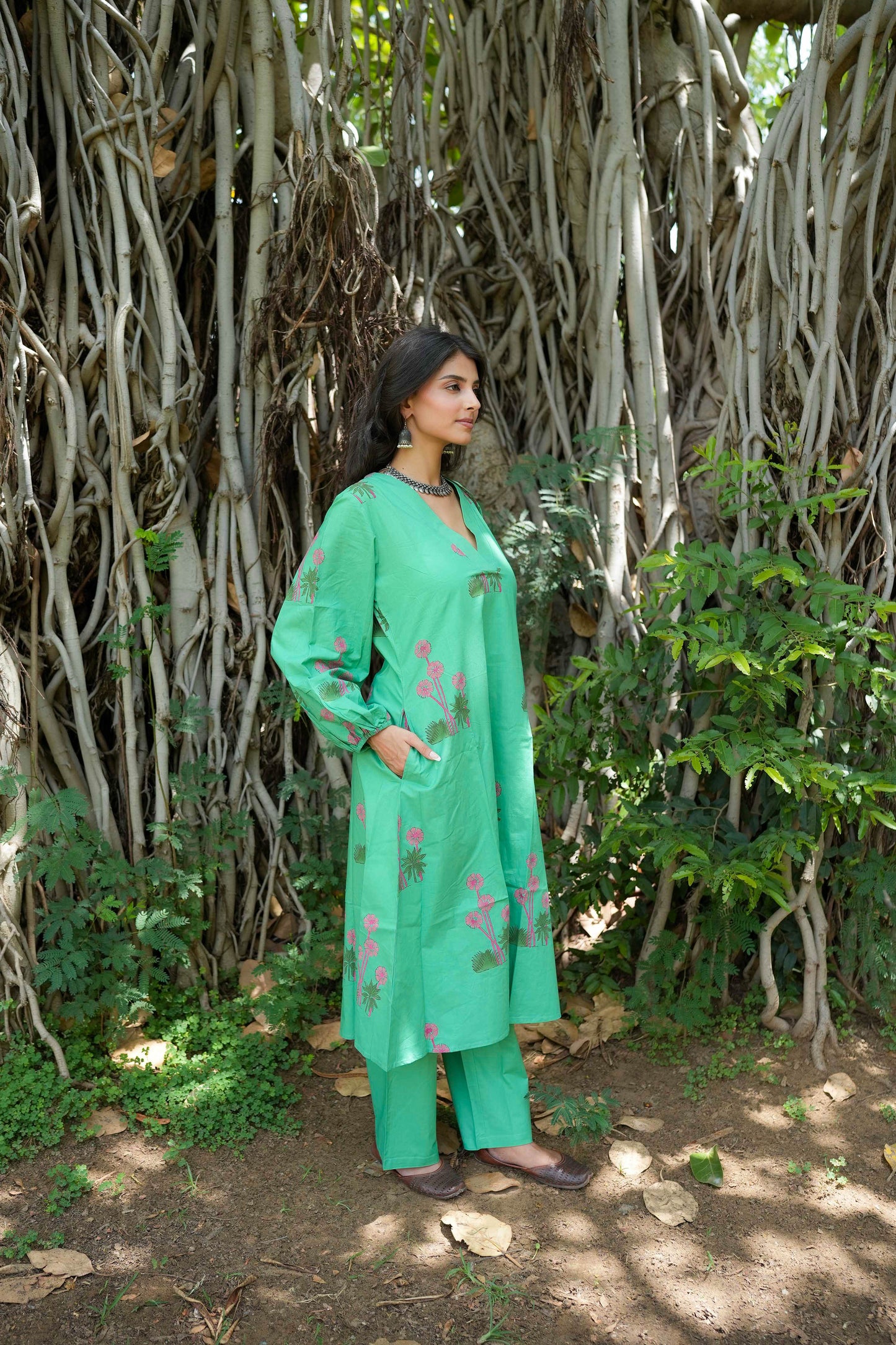 Nyra Hand-Block Kurta Set