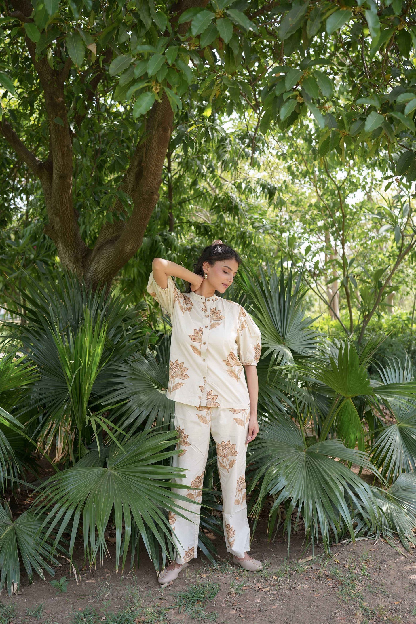 Vanilla Bloom Hand-Block Co-ord Set