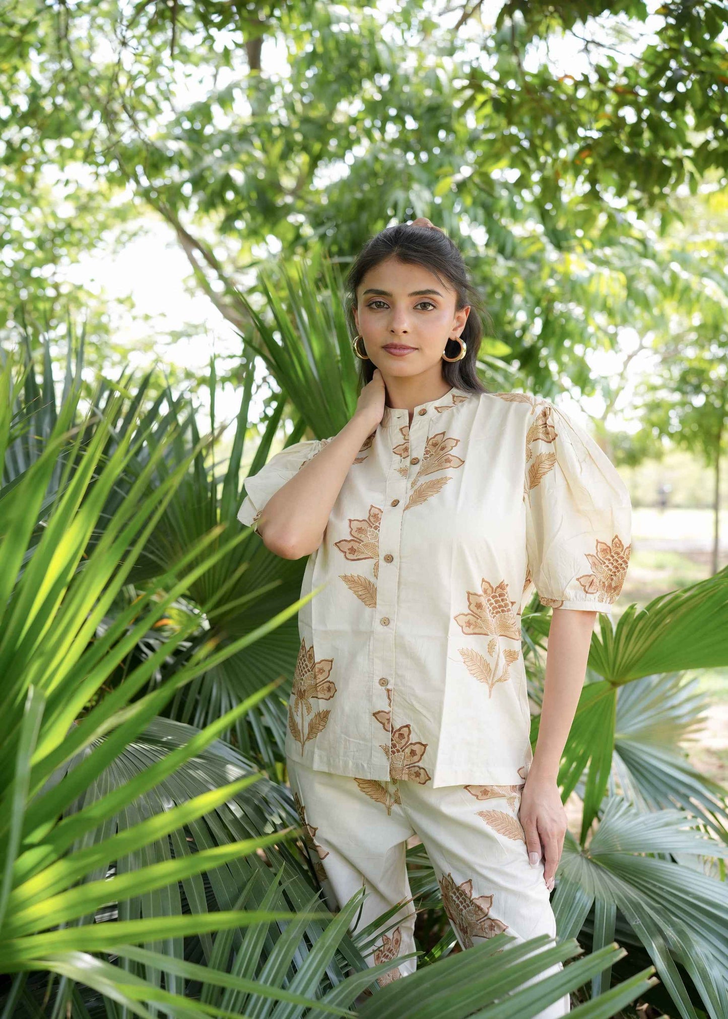 Vanilla Bloom Hand-Block Co-ord Set