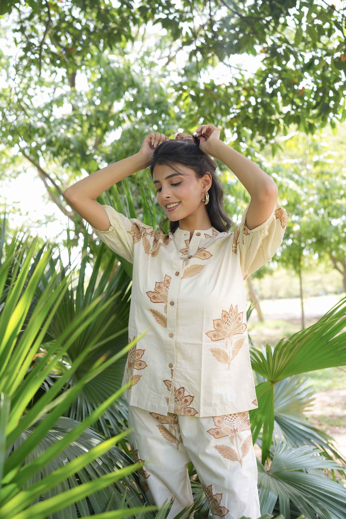 Vanilla Bloom Hand-Block Co-ord Set