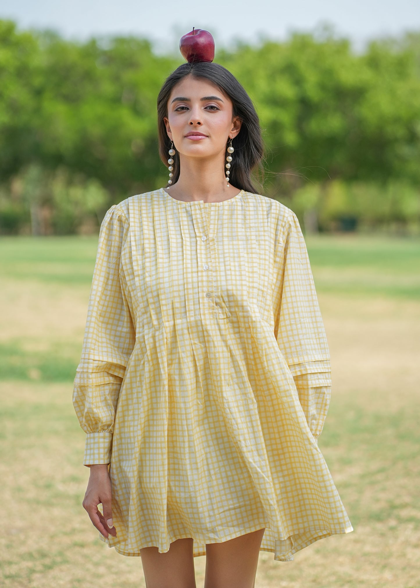 LemonPop Hand-Block Dress