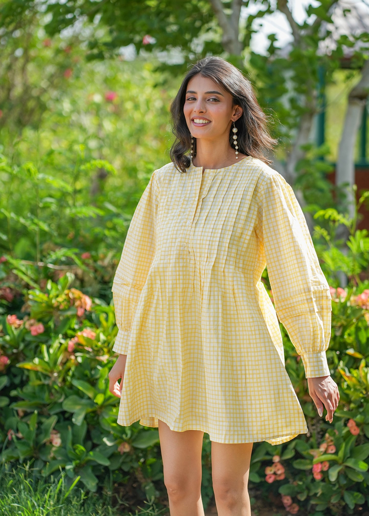 LemonPop Hand-Block Dress
