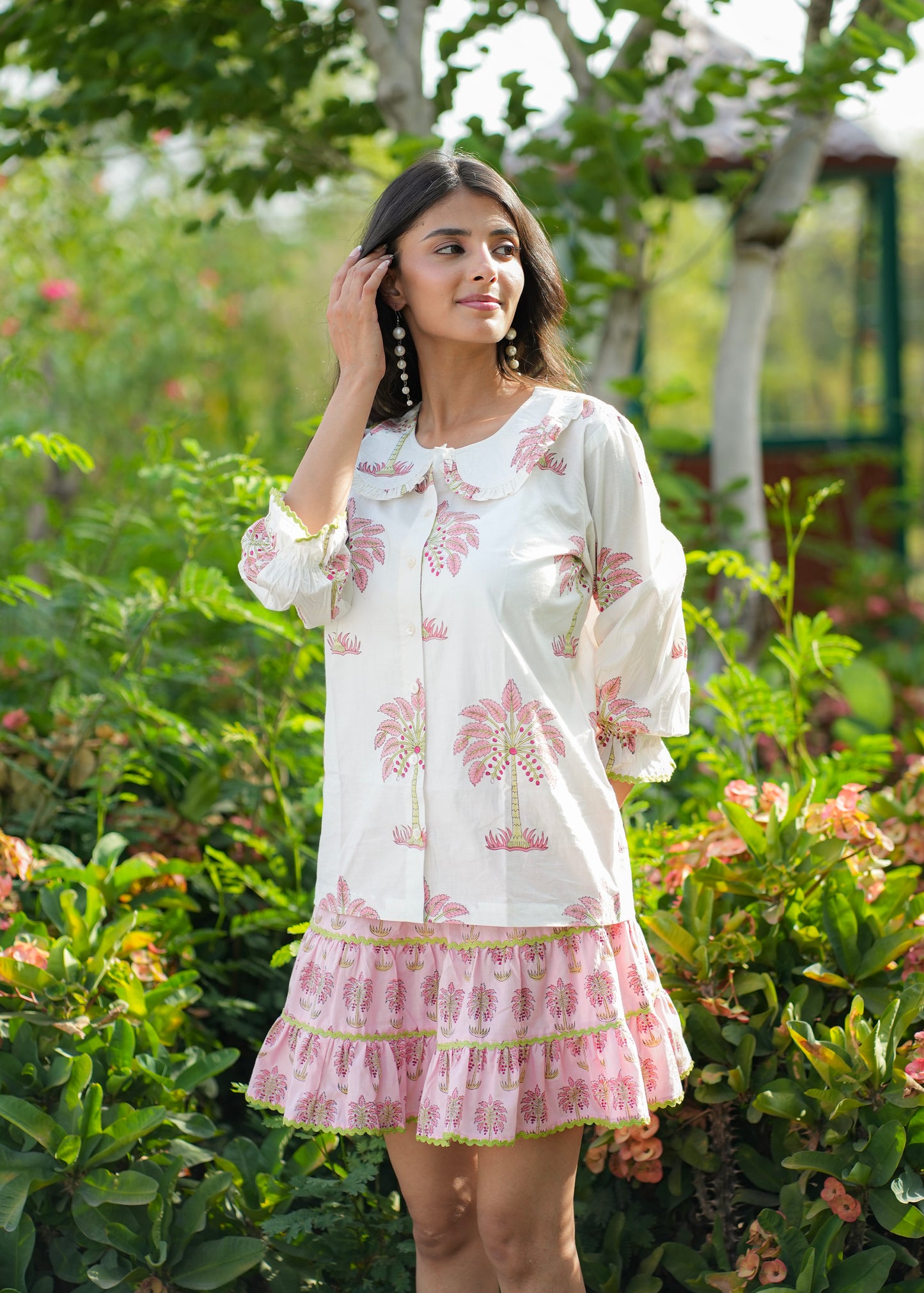Little Bloom Hand-Block Skirt Set