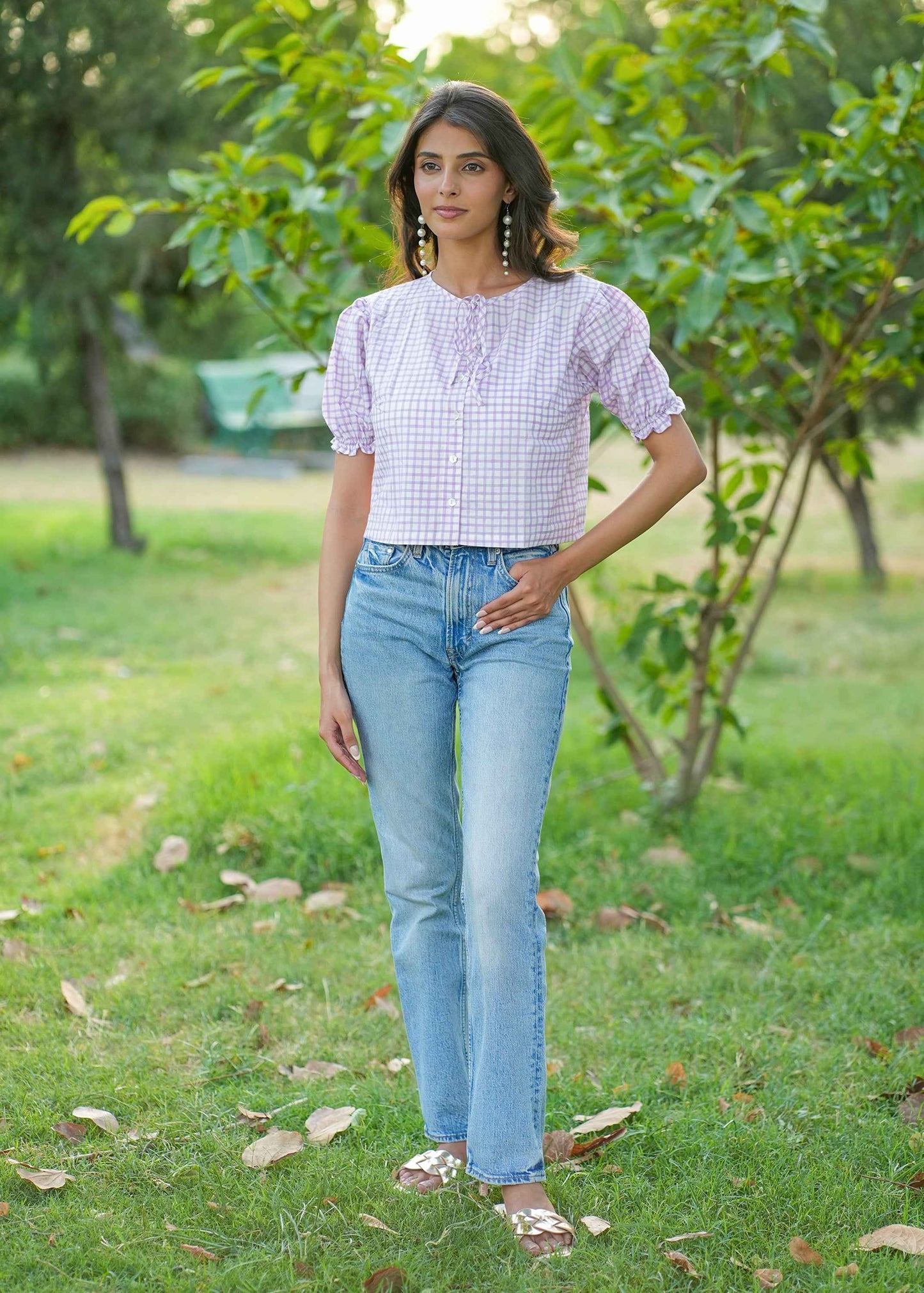 LilacPop Hand-Block Shirt