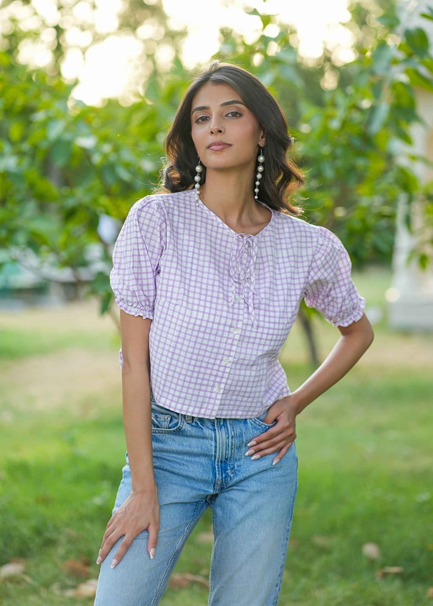 LilacPop Hand-Block Shirt