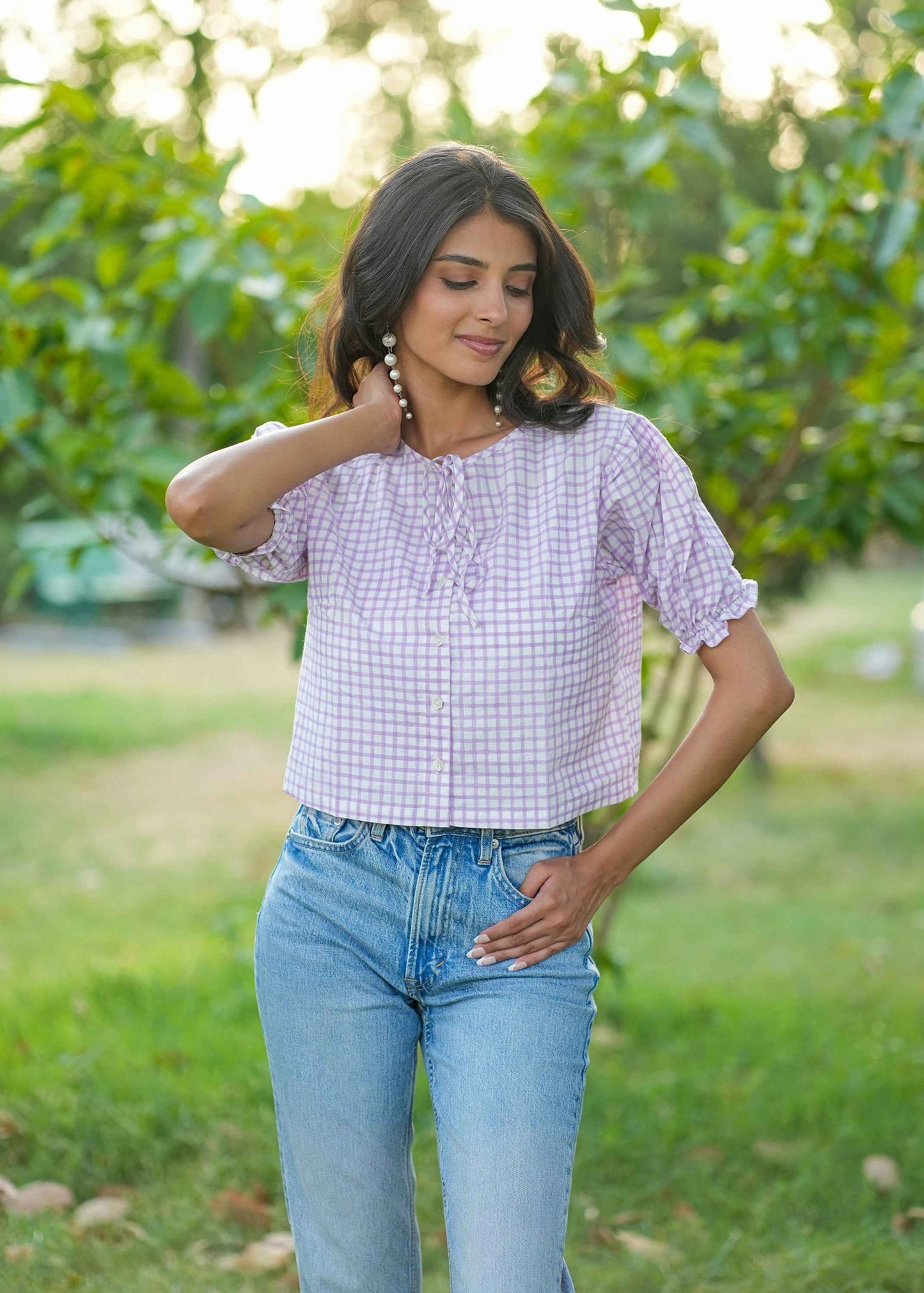 LilacPop Hand-Block Shirt