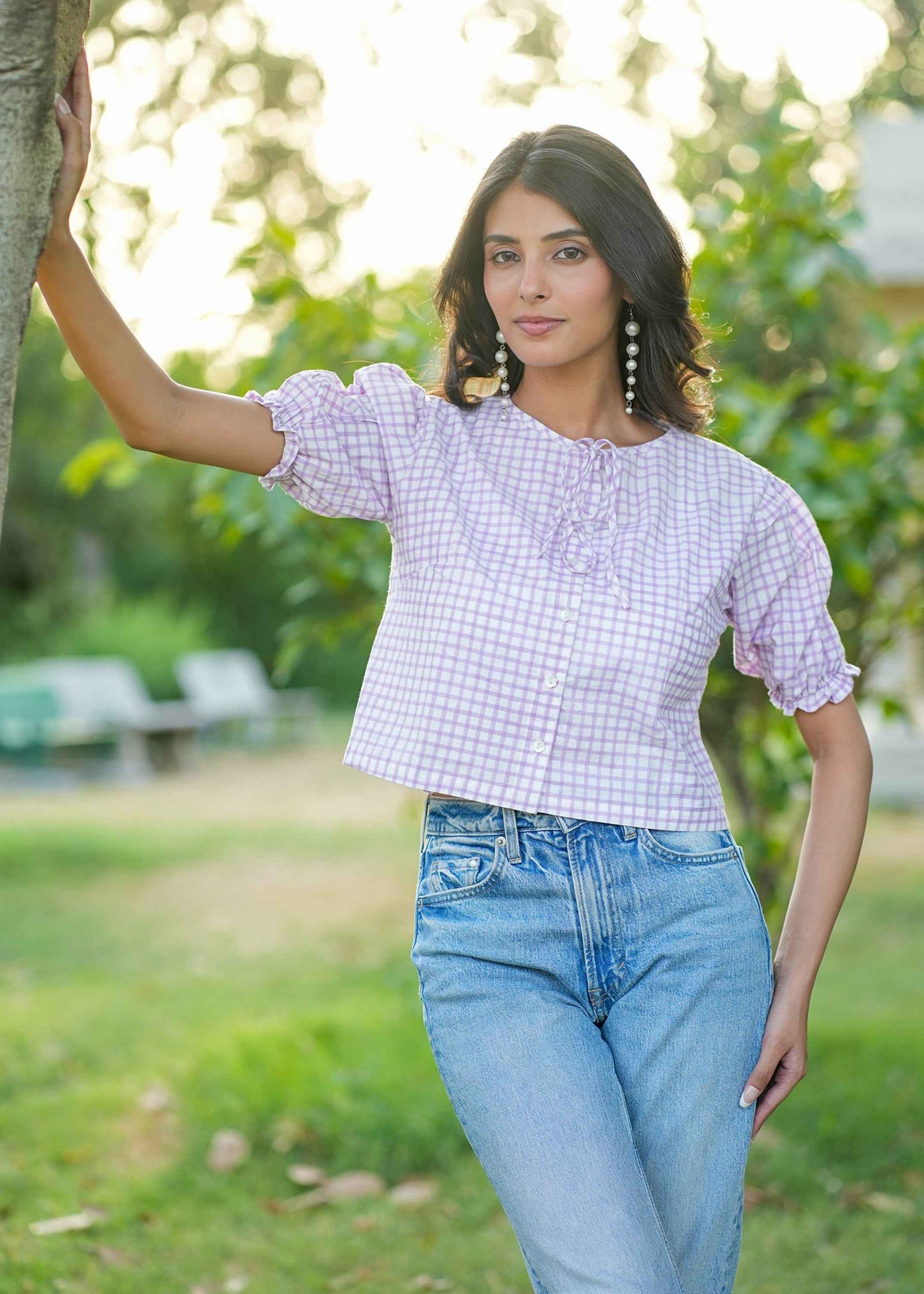 LilacPop Hand-Block Shirt