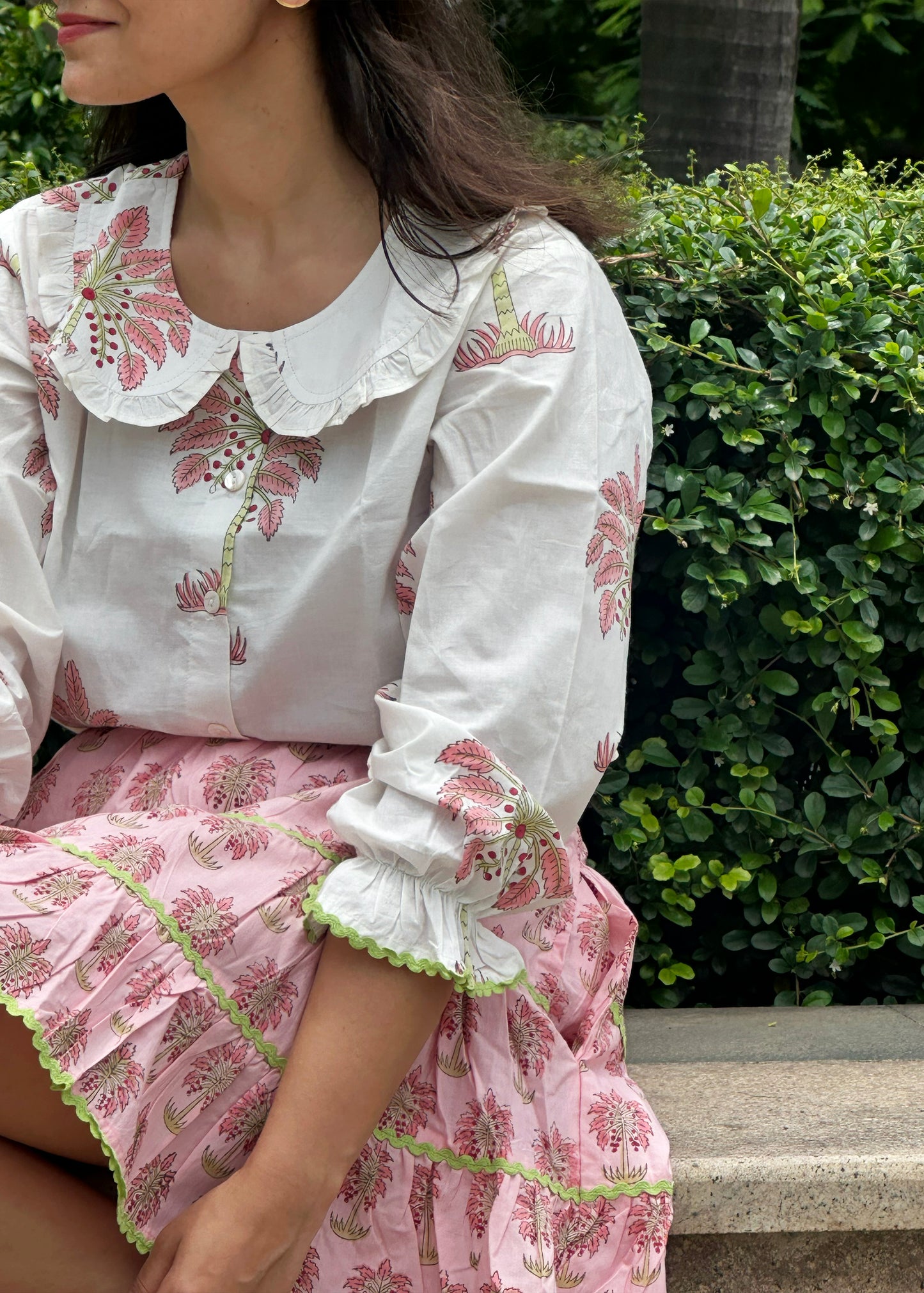 Little Bloom Hand-Block Skirt Set