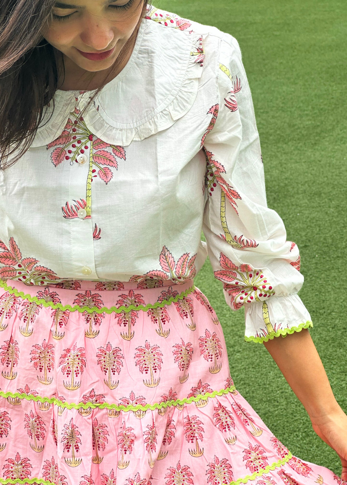 Little Bloom Hand-Block Skirt Set