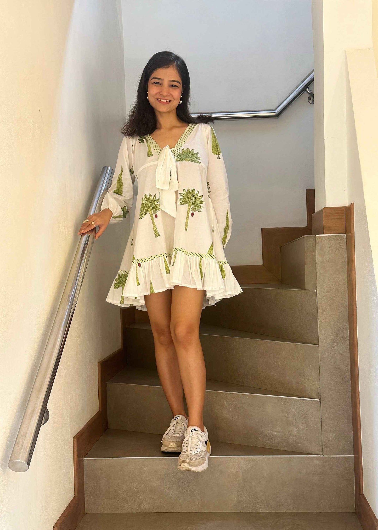 The Palm Hand-Block Dress