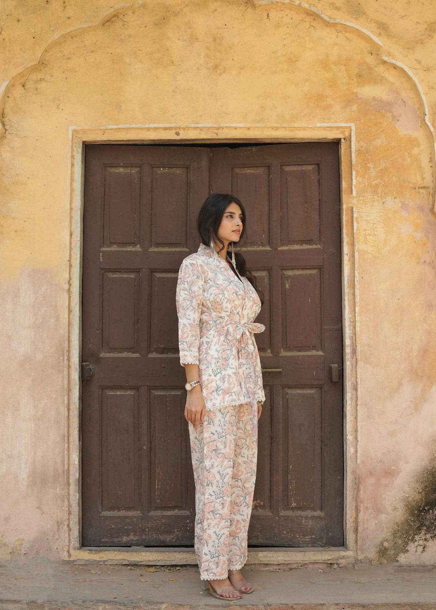 Coral Haze Hand-Block Co-ord Set