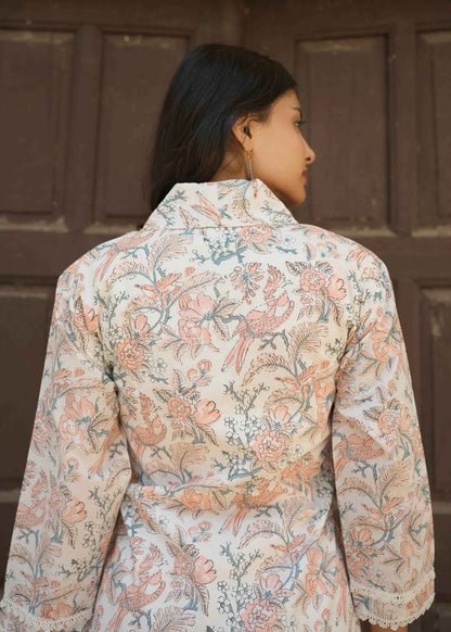 Coral Haze Hand-Block Co-ord Set