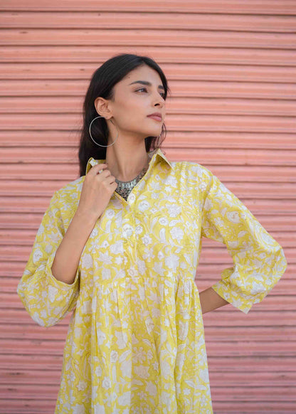 Meadow Muse Hand-Block Dress