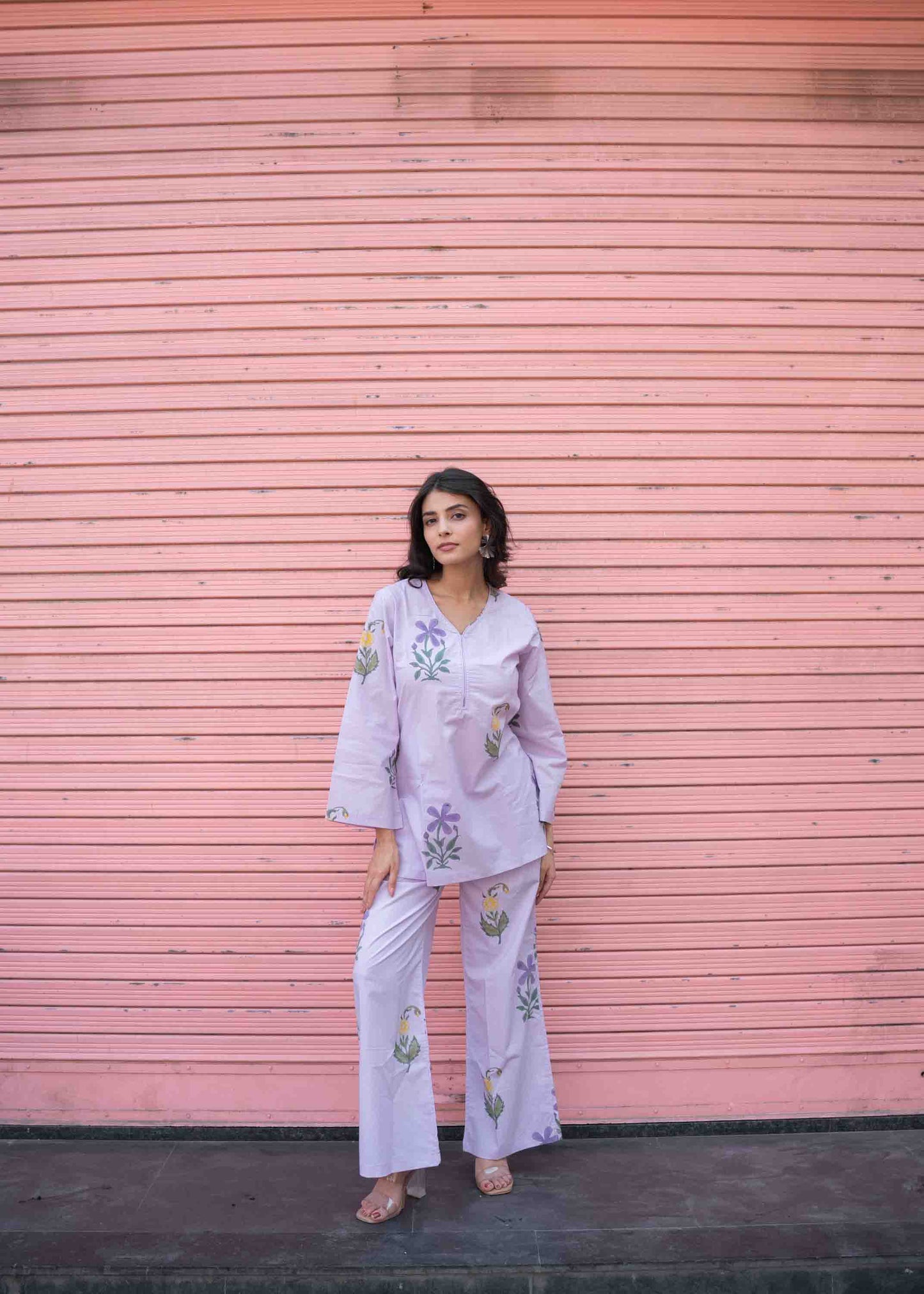 Mauve Magic Hand-Block Co-ord Set