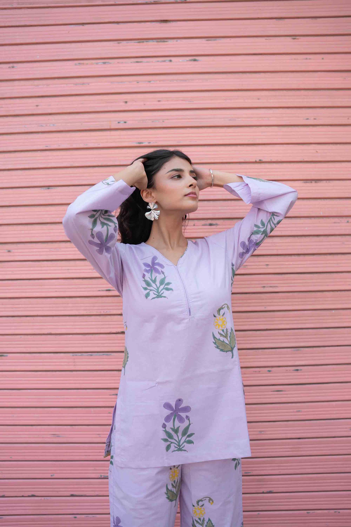 Mauve Magic Hand-Block Co-ord Set