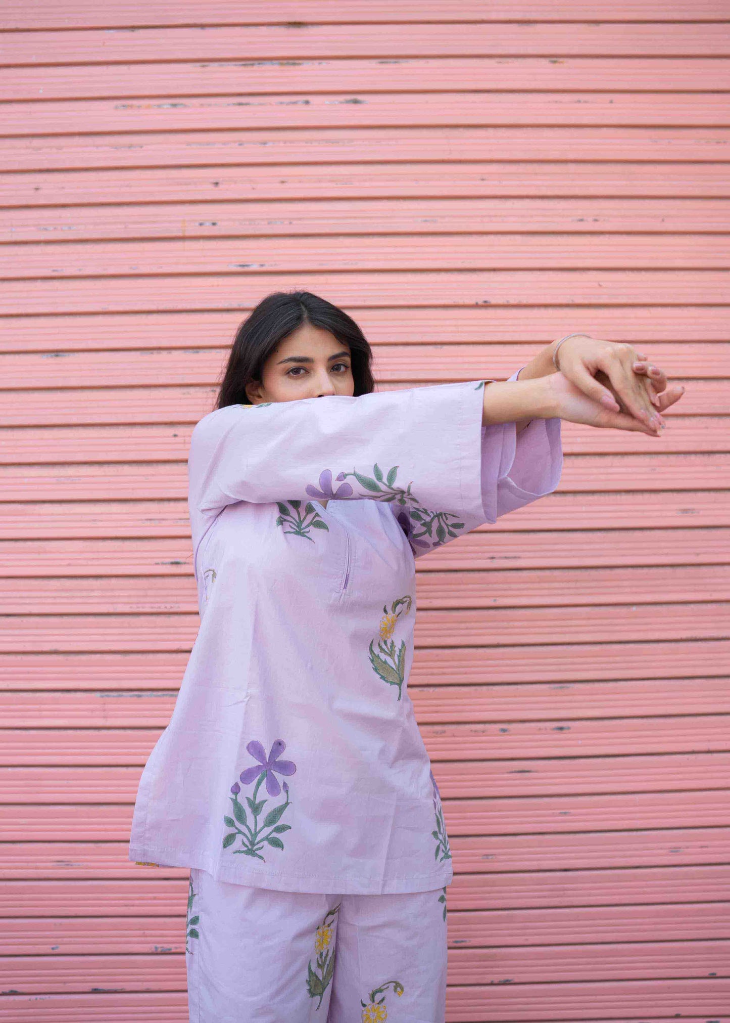 Mauve Magic Hand-Block Co-ord Set