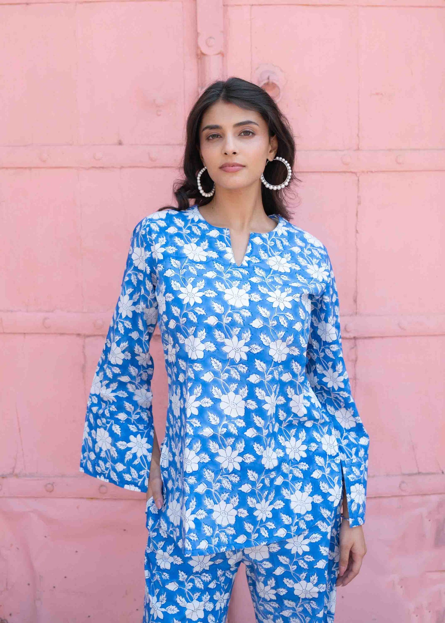 Indigo Blossom Hand-Block Co-ord Set