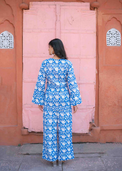 Indigo Blossom Hand-Block Co-ord Set