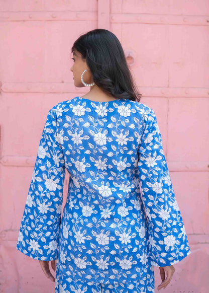 Indigo Blossom Hand-Block Co-ord Set