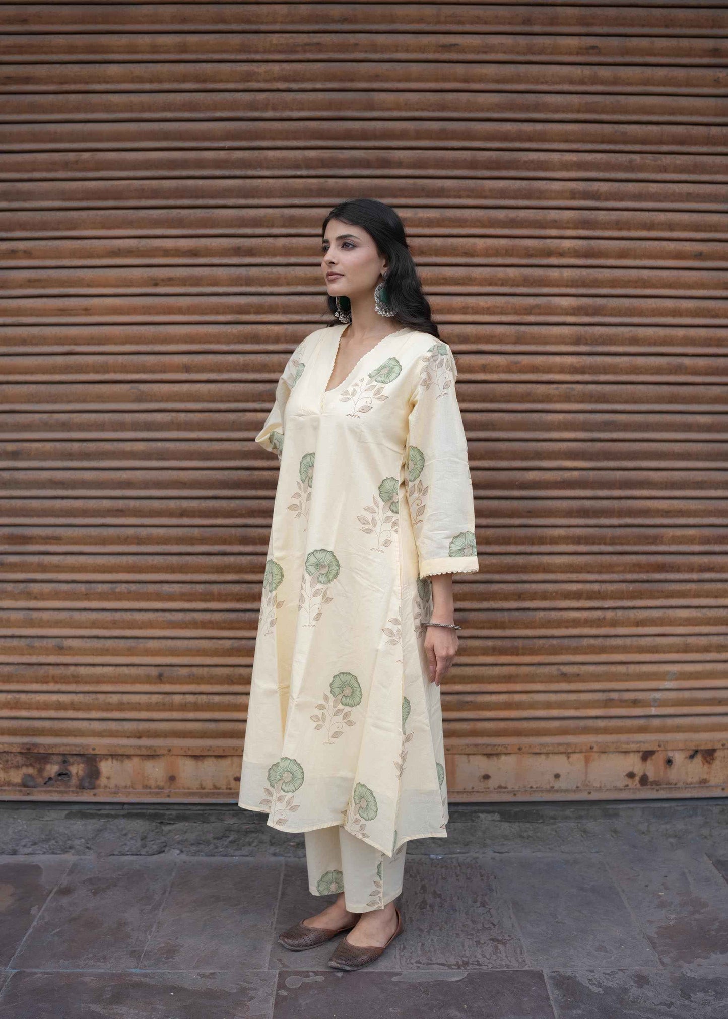 Neemrah Hand-Block Kurta Set