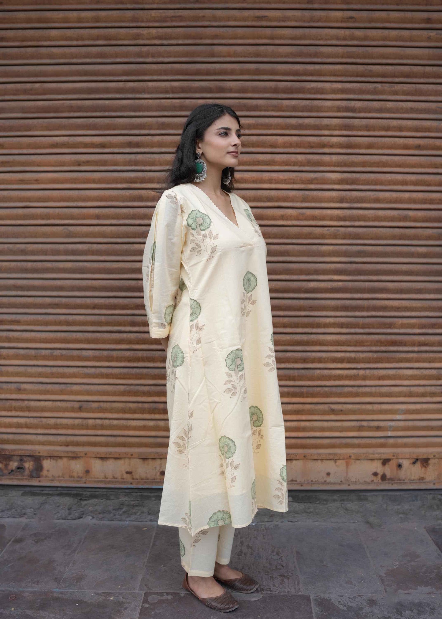 Neemrah Hand-Block Kurta Set