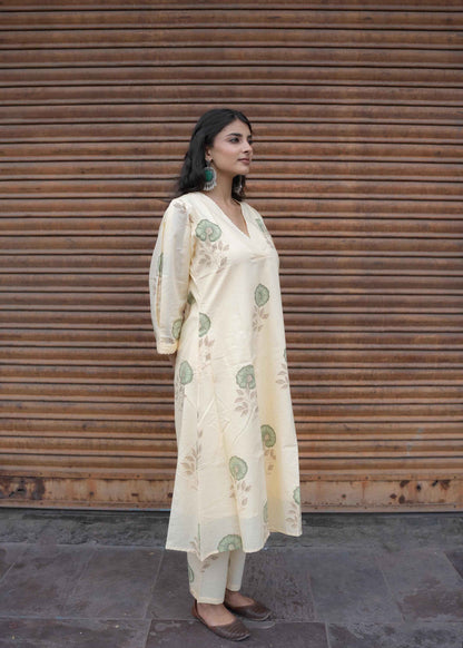 Neemrah Hand-Block Kurta Set