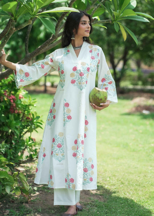 Noorah Hand-Block Kurta Set