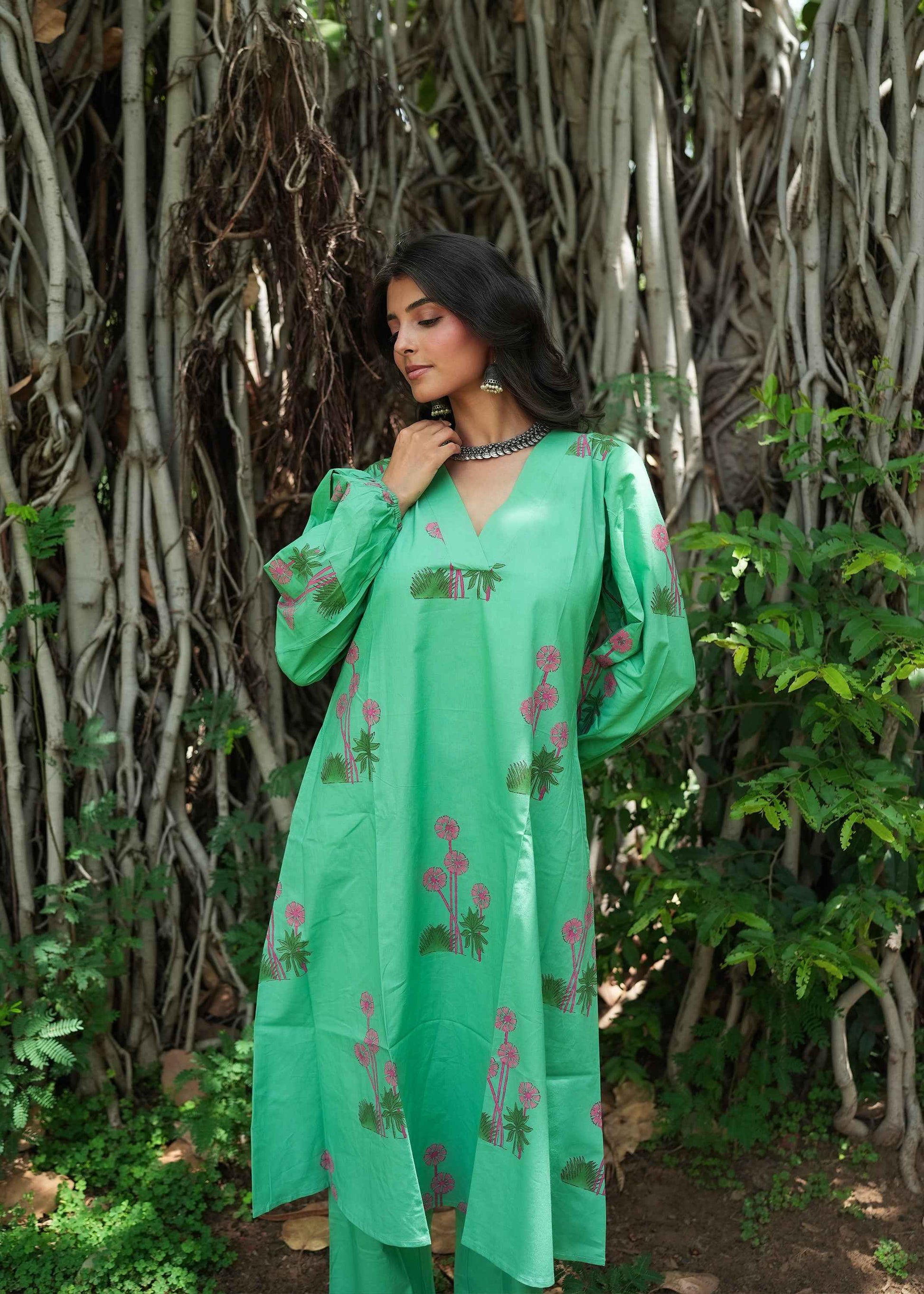 Nyra Hand-Block Kurta Set