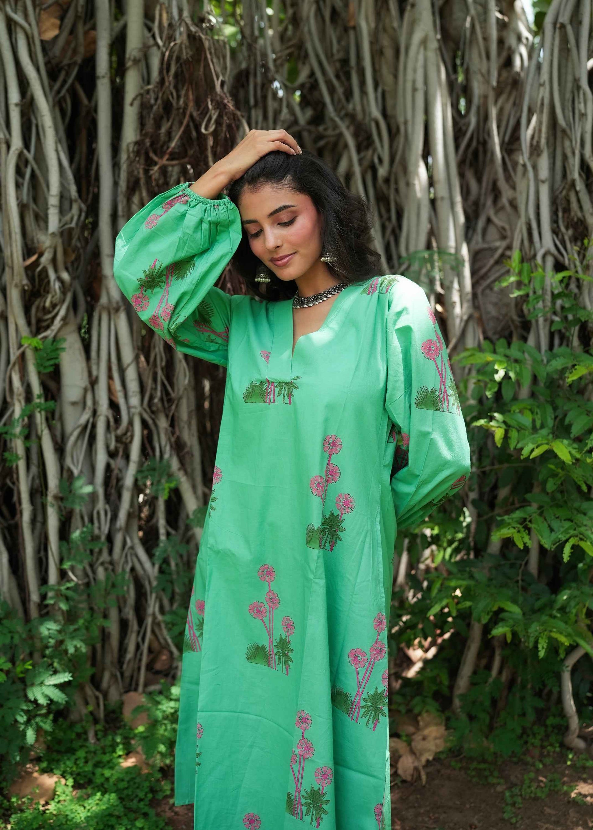Nyra Hand-Block Kurta Set