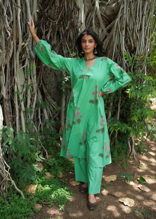 Nyra Hand-Block Kurta Set