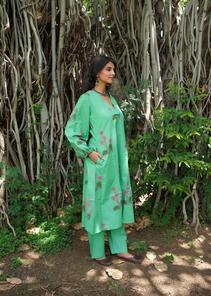 Nyra Hand-Block Kurta Set