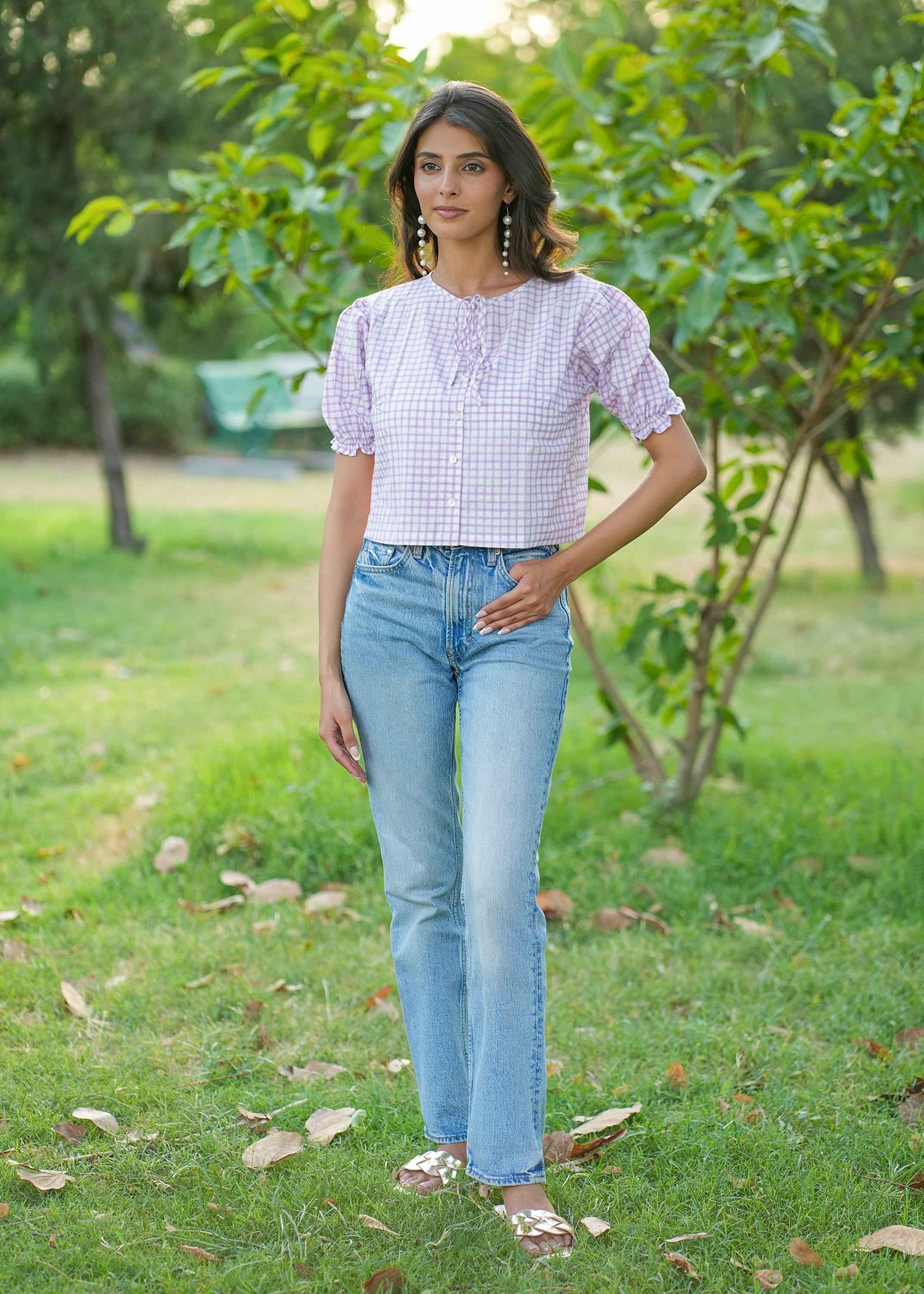 LilacPop Hand-Block Shirt