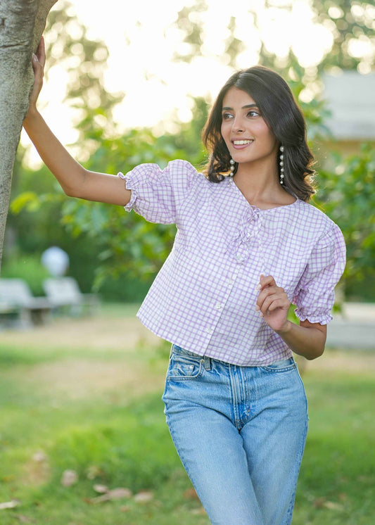 LilacPop Hand-Block Shirt
